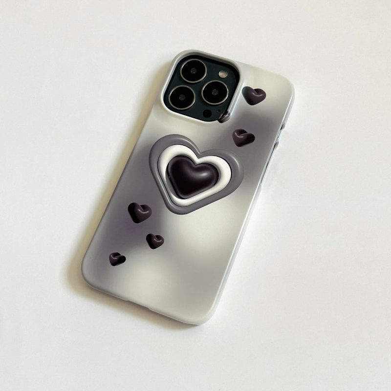 Heart Black (Matt Phone Case)