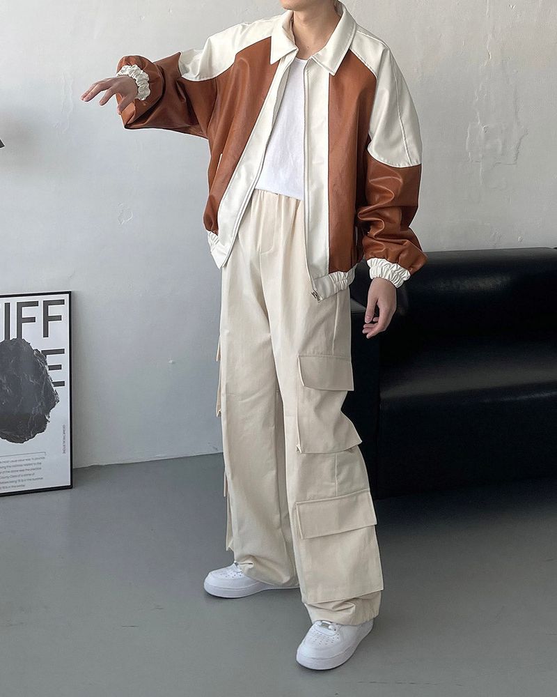 90's Coating Leather Jumper (2 colors)