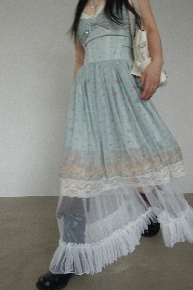 MINT BLOSSOM LACE DRESS