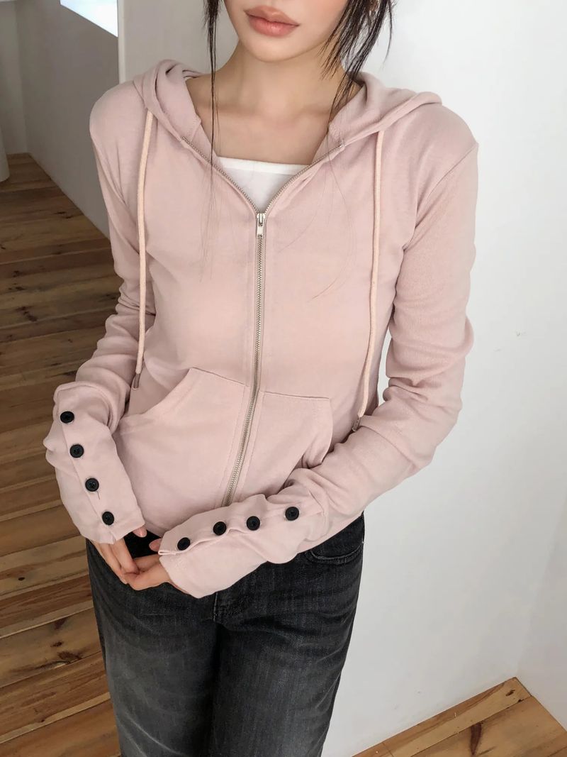 Kuba Button Hooded Zip-Up