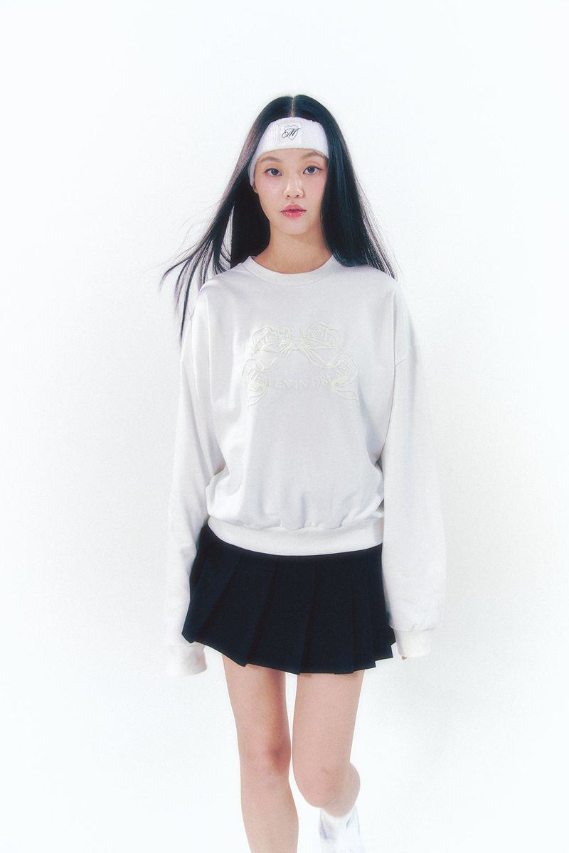 Point Ribbon Sweatshirt White