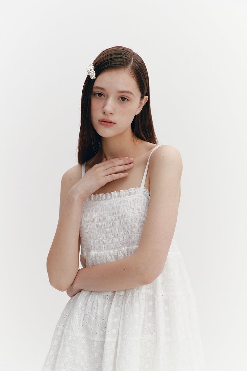 Midi Lace Dress White