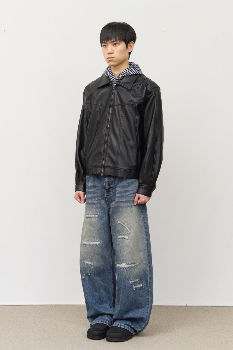 Fear Curved Leather Jacket