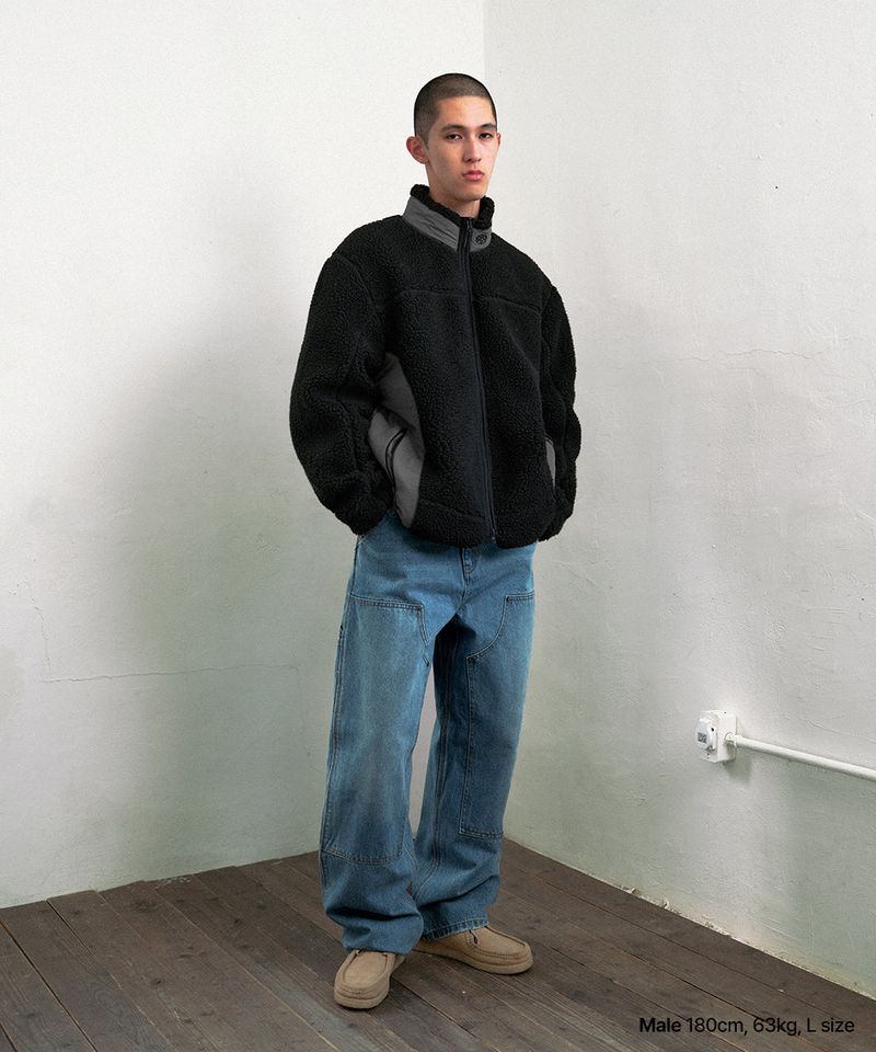 CURVED SHERPA FLEECE JACKET