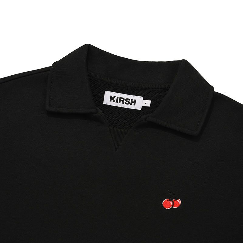 CHERRY OPEN COLLAR SWEATSHIRT [BLACK]