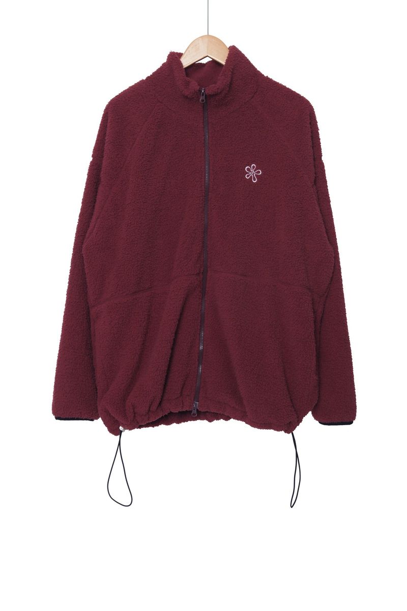 Flower Boa Fleece Zip-Up