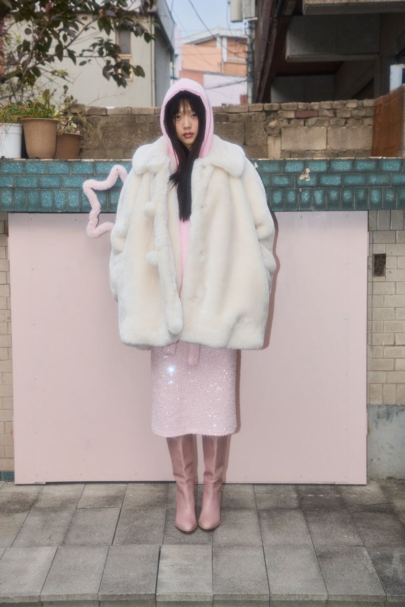 GLITTER SPANGLE KNIT SKIRT (PINK)