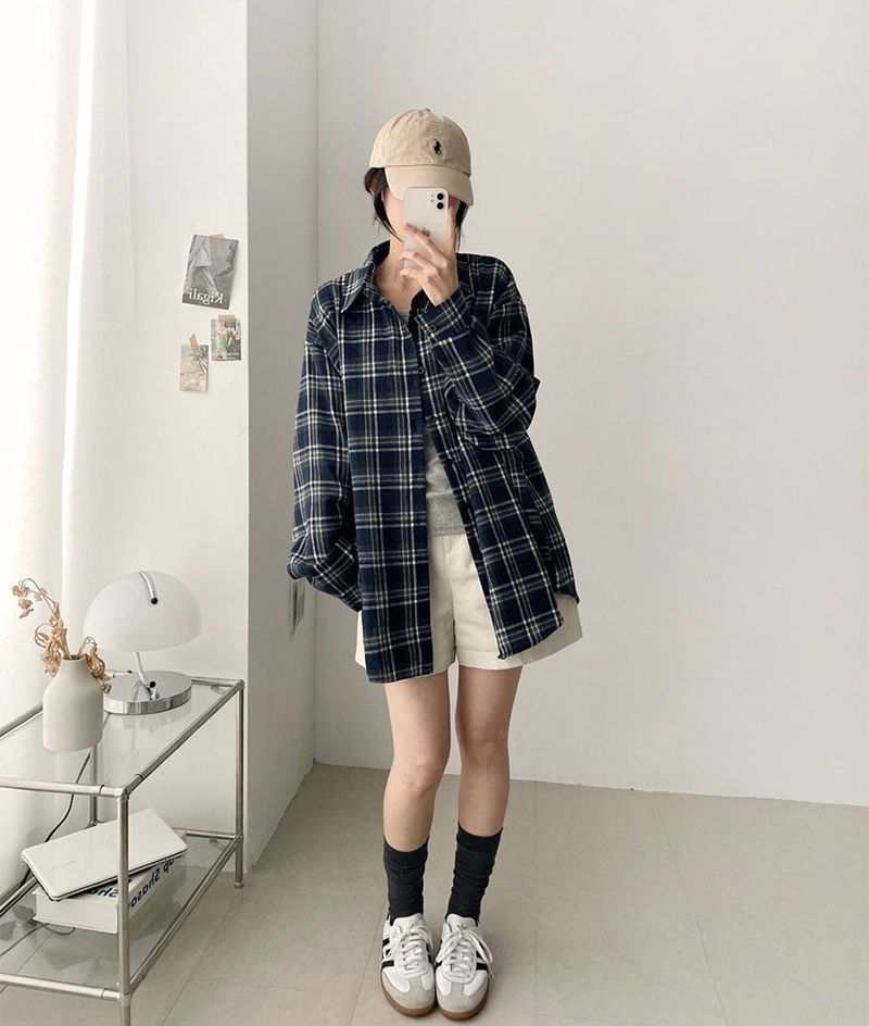 Lue Loose Fit Checkered Shirt