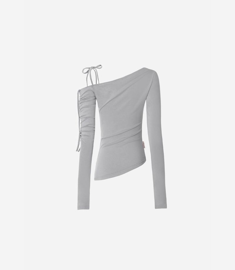 Cats Draping One-Shoulder Top