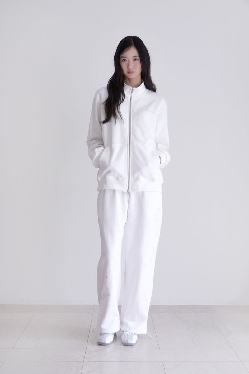 star embroidered two-way sweatpants (IVORY)