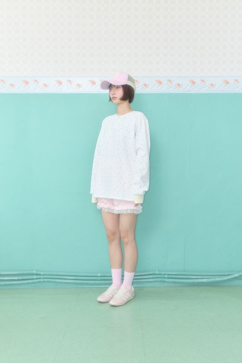 KOKO HENLEY NECK WAFFLE TOP (WHITE)
