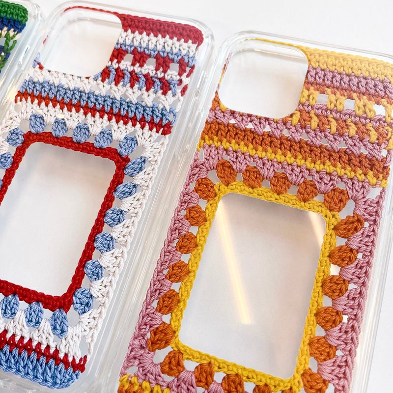 MOTIF FRAME HARD JELL CASE_YELLOW & PINK