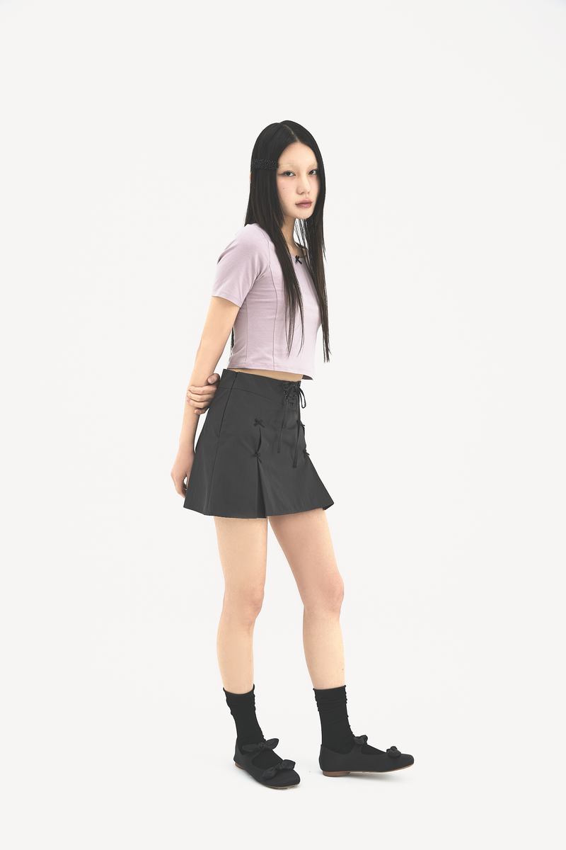 Ribbon pleats skirt