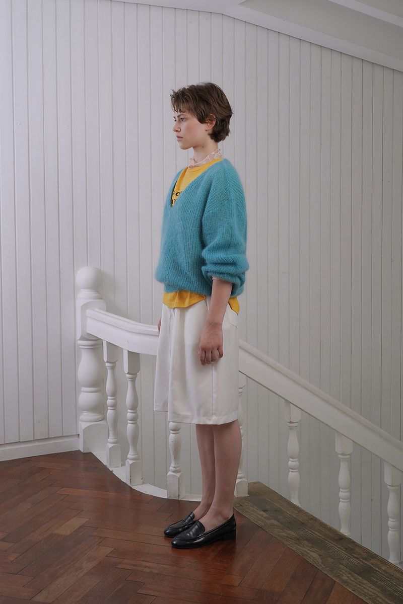 Pintuck bermuda pants_ivory