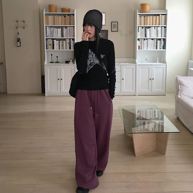 Shugi side cut training two-way banding long wide jogger pants