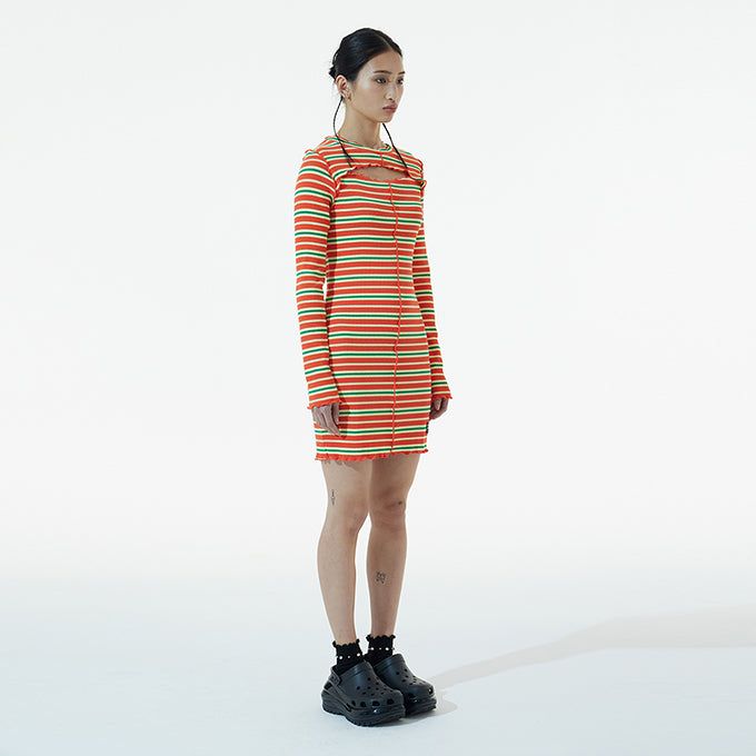 ANDTHEOTHER(アンドジアザー)の「ORANGE MULTI COLOR INTERLOCK DRESS(Dresses)」