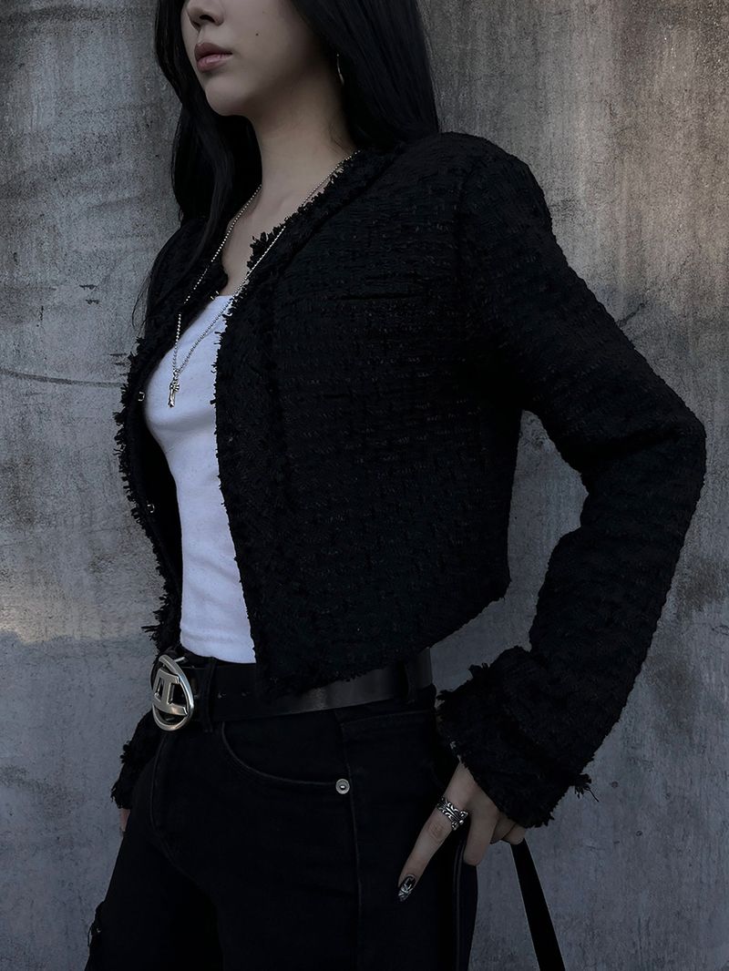 cropped tweed jacket (2color)