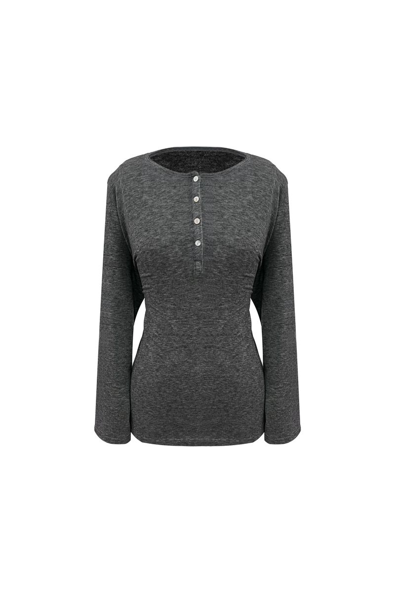 FAIRY WOOL LONG SLEEVE / CHARCOAL
