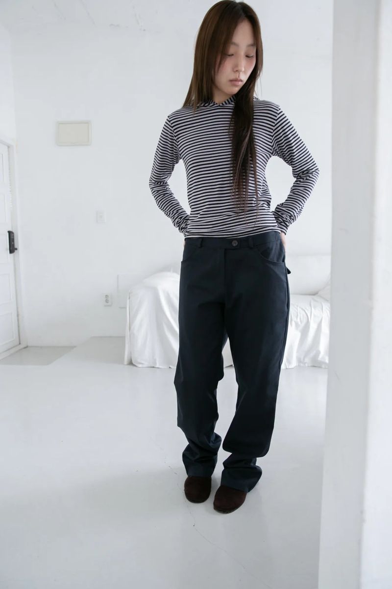 stripe regular hood top(2colors)