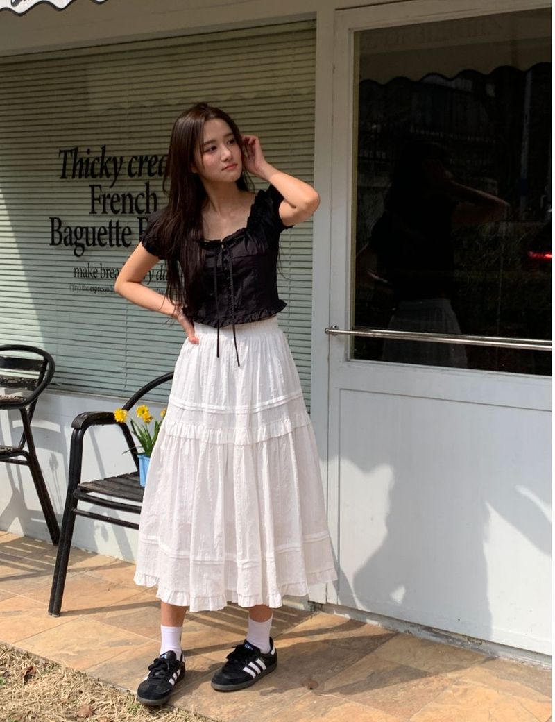 Leaf long skirt