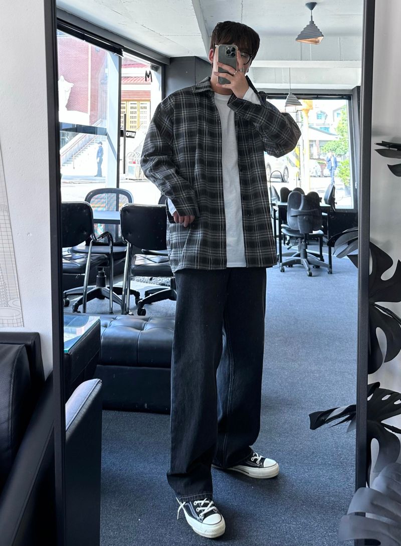 [premium] jack check overfit shirts