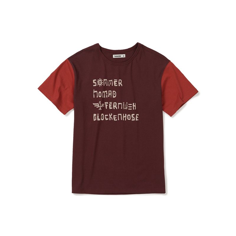 karactor（カラクター）の「Glyph half T-shirts / Clay burgundy（Tops）」