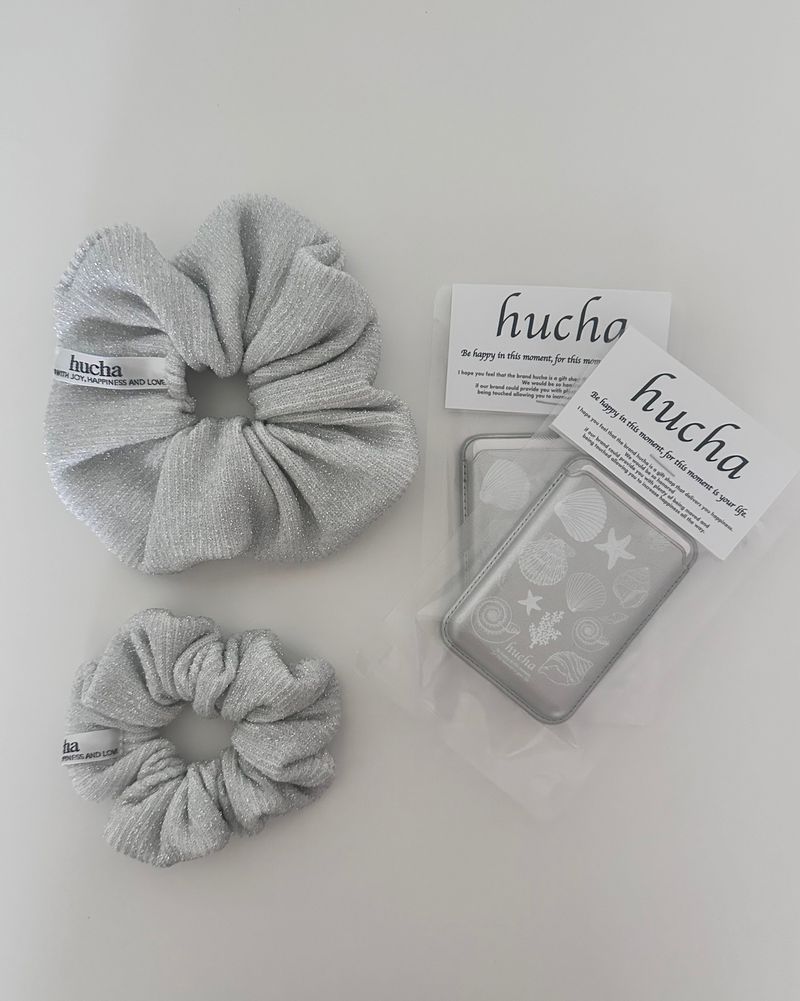 hucha Silver Scrunchie (2size)