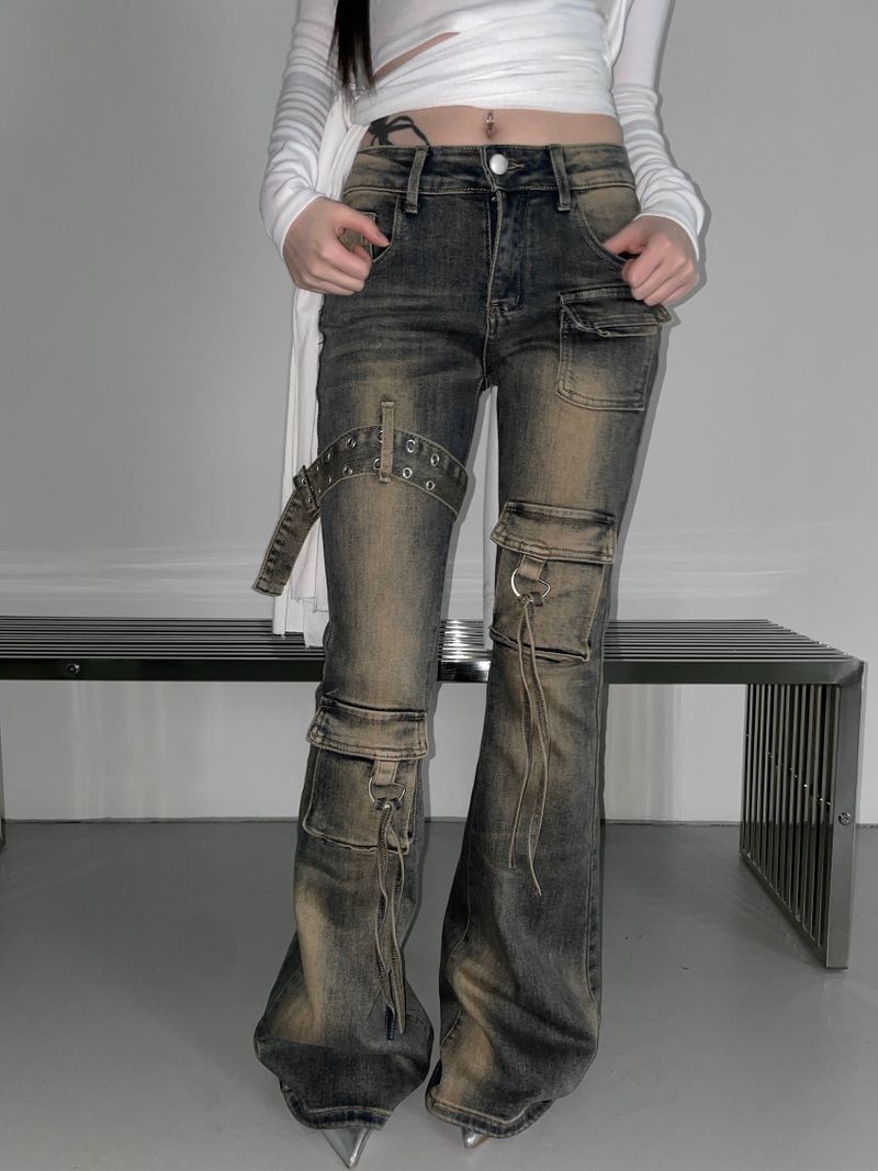 cookie sand washing pocket bootscut(2 color)