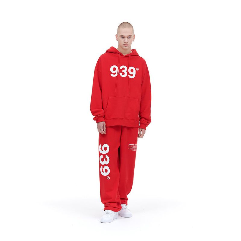 939 LOGO SWEAT PANTS (DEEP RED)