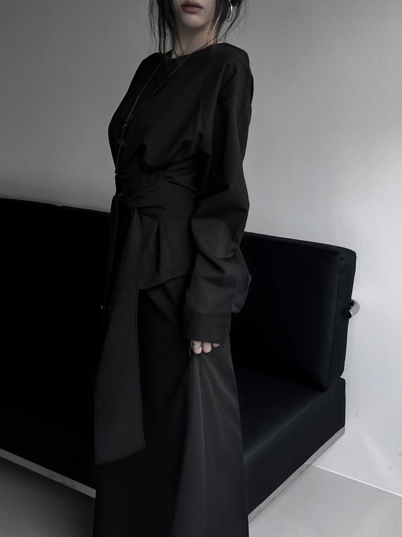 twin sheer belted set-up (4color)