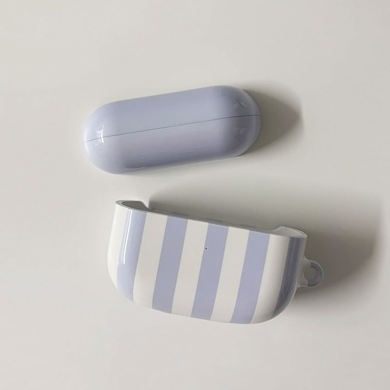 Striped Glossy AirPods Case (Light Purple)