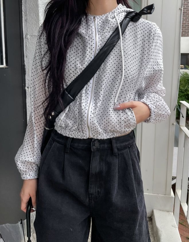 Summer Dot Rain Crop Hood Jumper