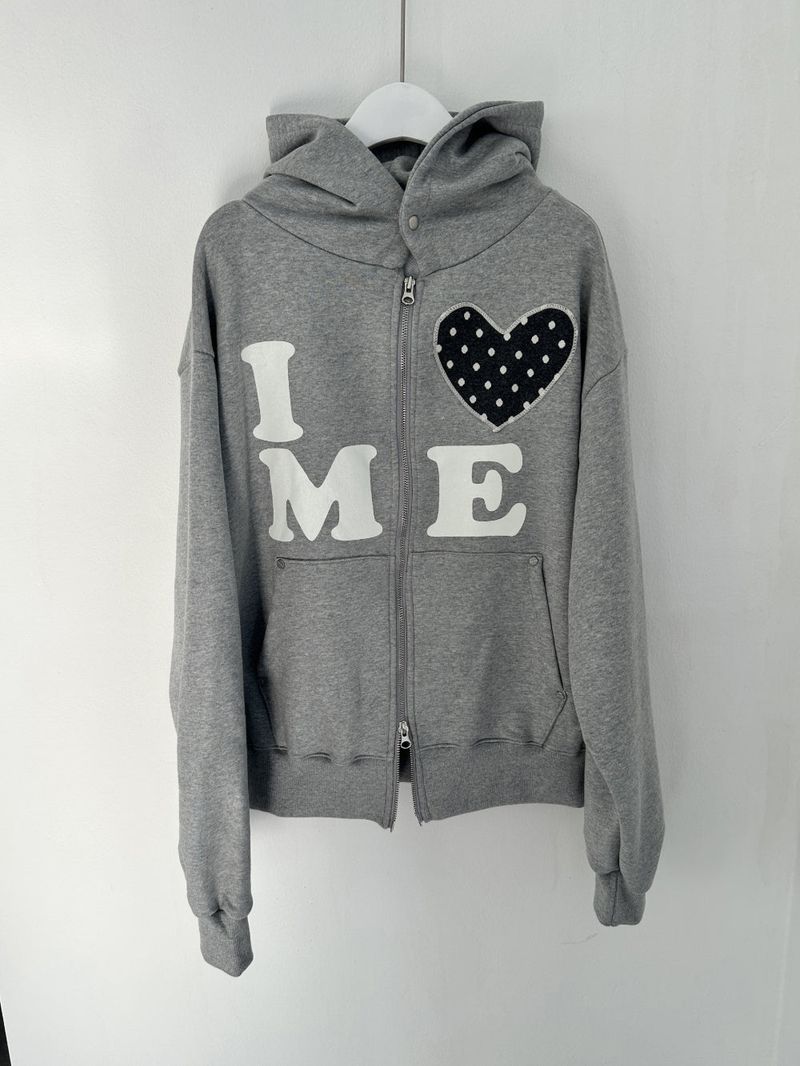 Love me!♥ hood zip-up (2color)