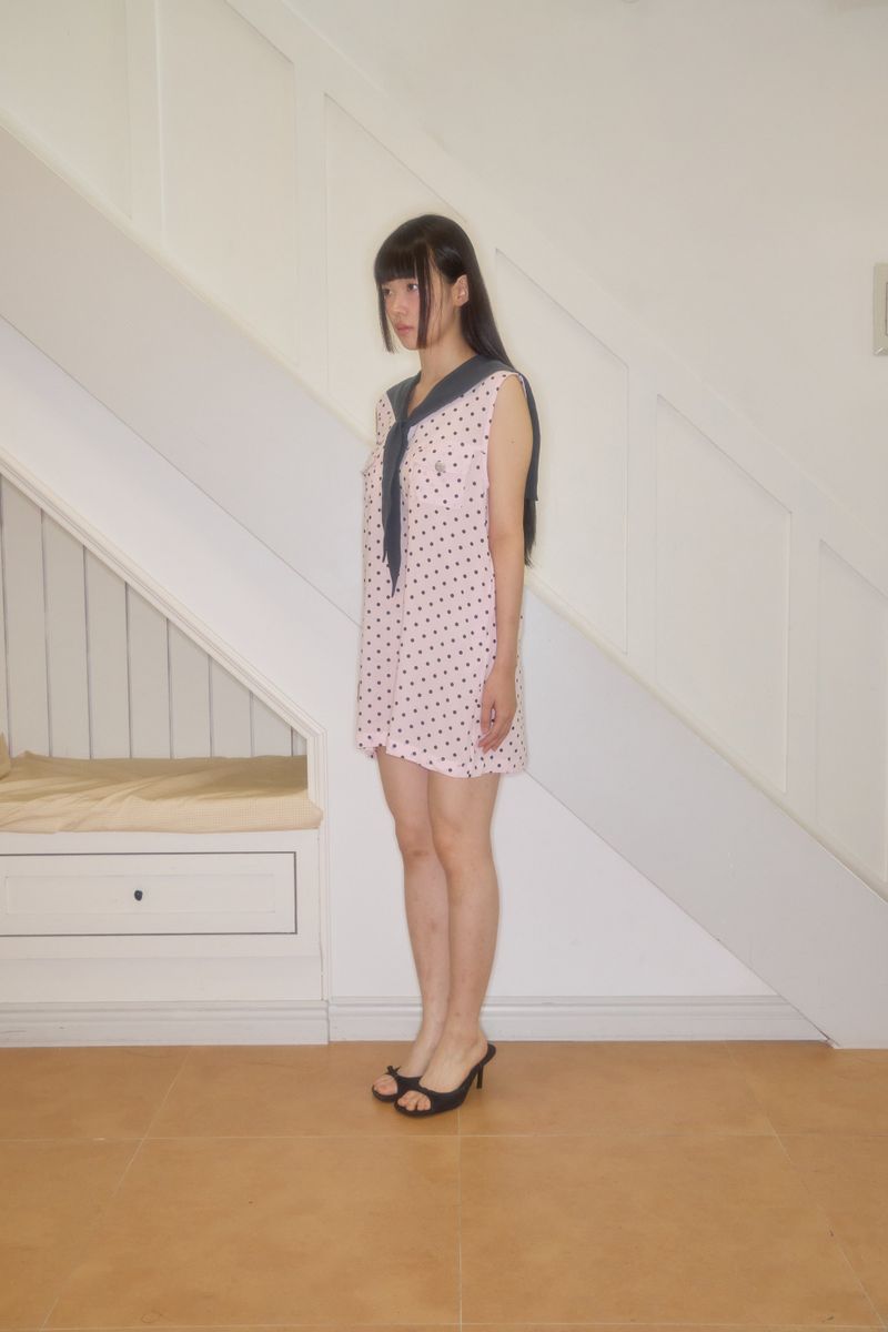POLKA DOT SAILOR SLEEVELESS OPS (PINK)