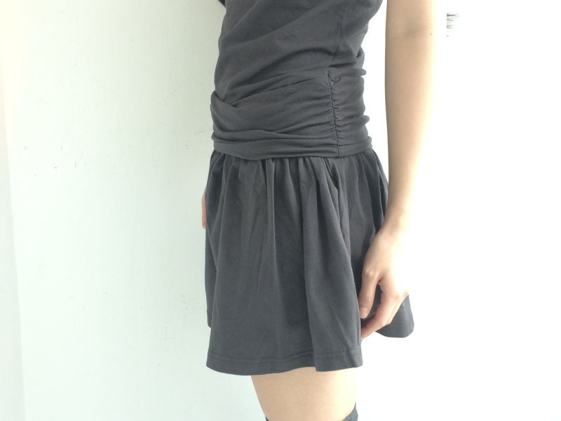 Shirring Flared Dress