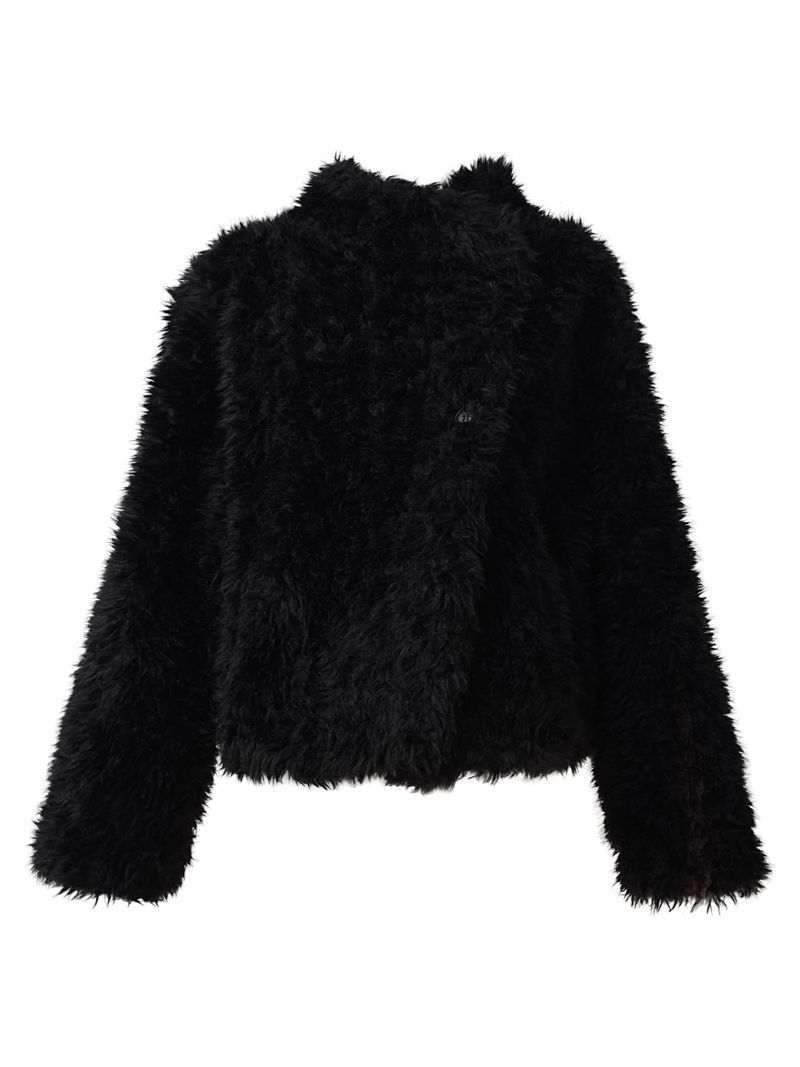 noir chic teddy fur jacket