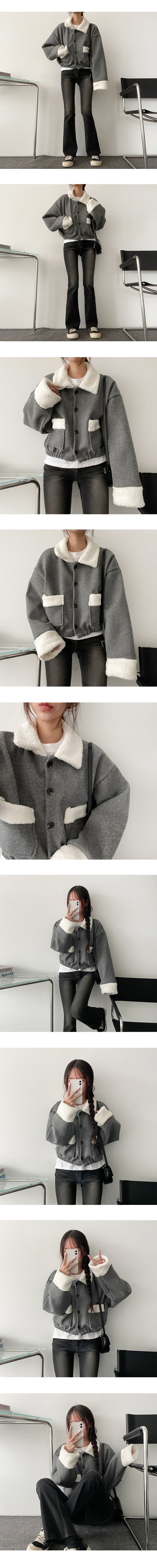 Ila Wool Coloring Wool Collar Jacket