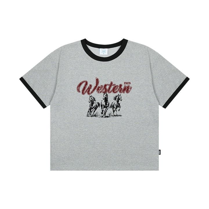 1989STANDARD(1989スタンダード)の「WESTERN HORSE Cool Cotton Crop Ringer Short Sleeve (SRCSTD-0271)(Tops)」