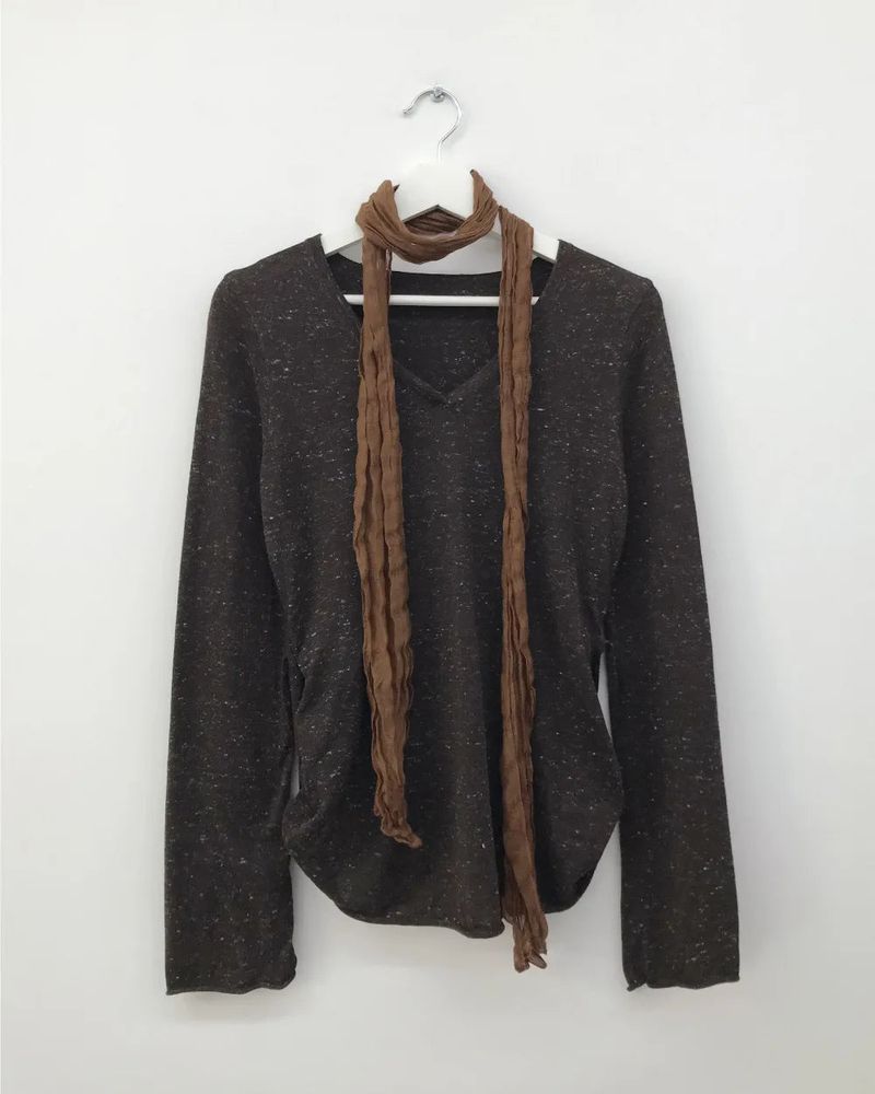Ripi Side Button Knit+Scarf (4color)