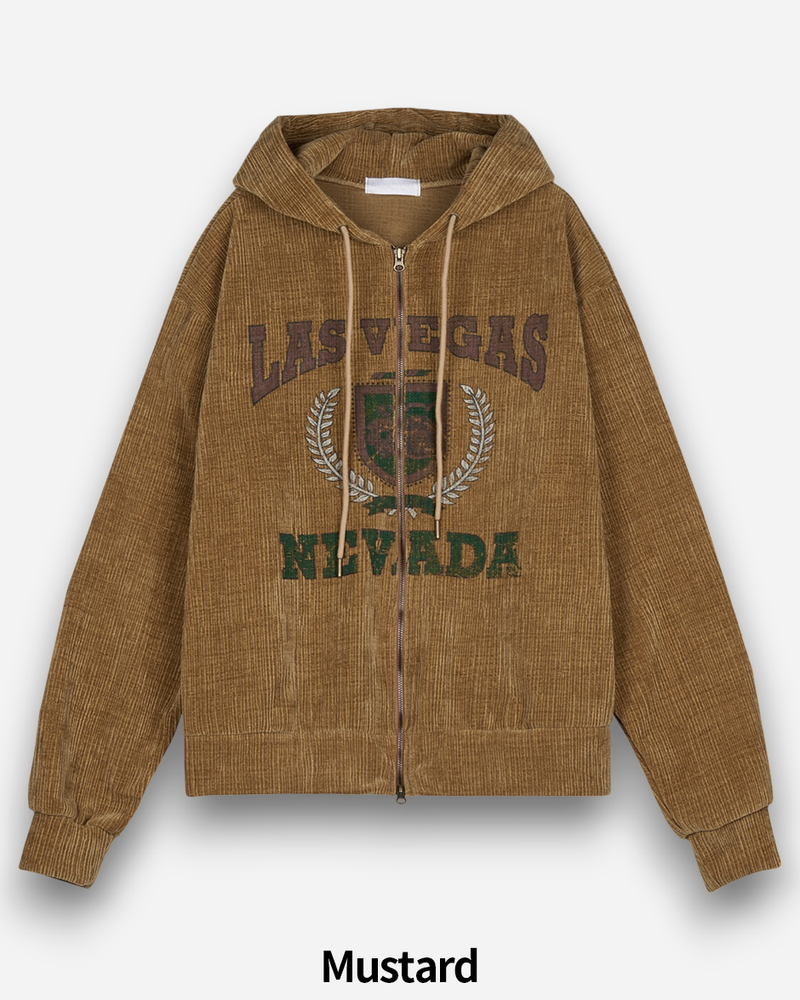 Crack Velvet Hooded Zip-Up