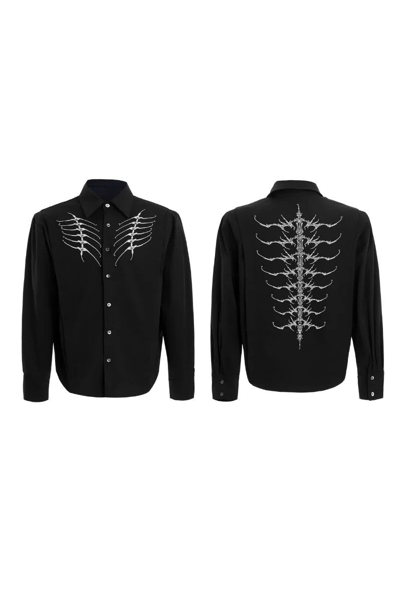 Embroidered Studded Spine Shirt