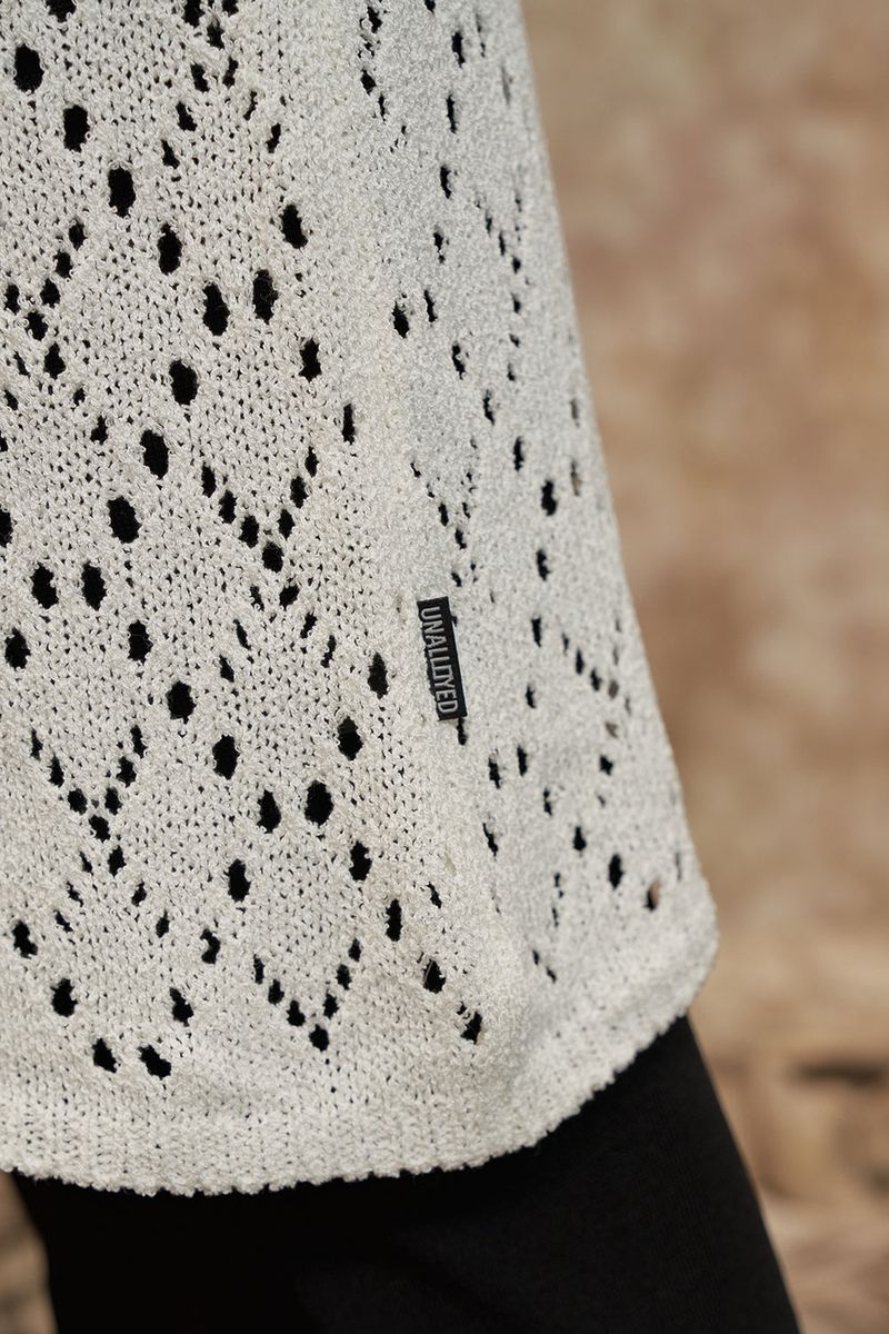 [22S] MESH ARGYLE KNIT ONE PIECE