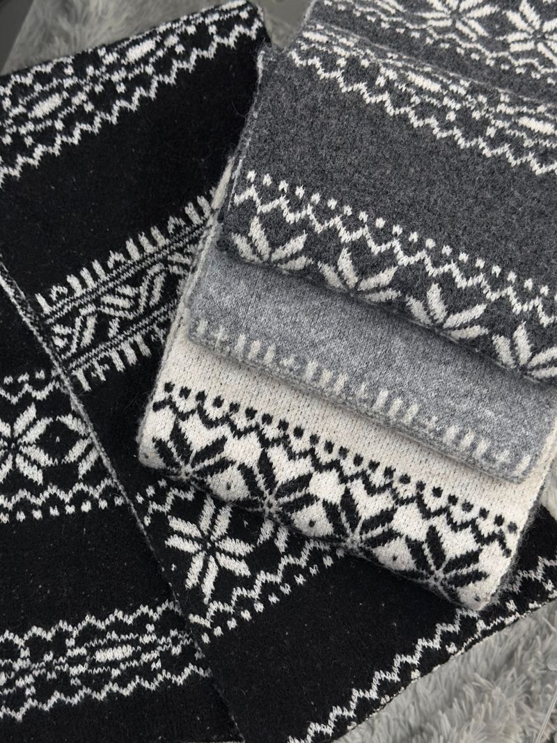 winter jacquard contrast muffler (4color)