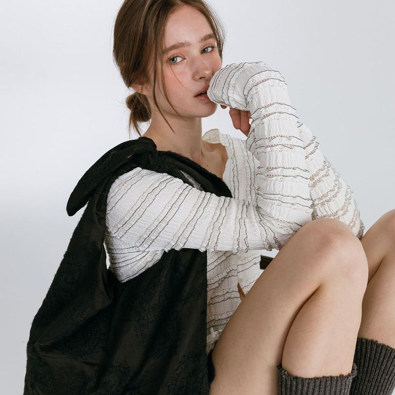 SOFT ROUND ORGANZA BAG / BLACK