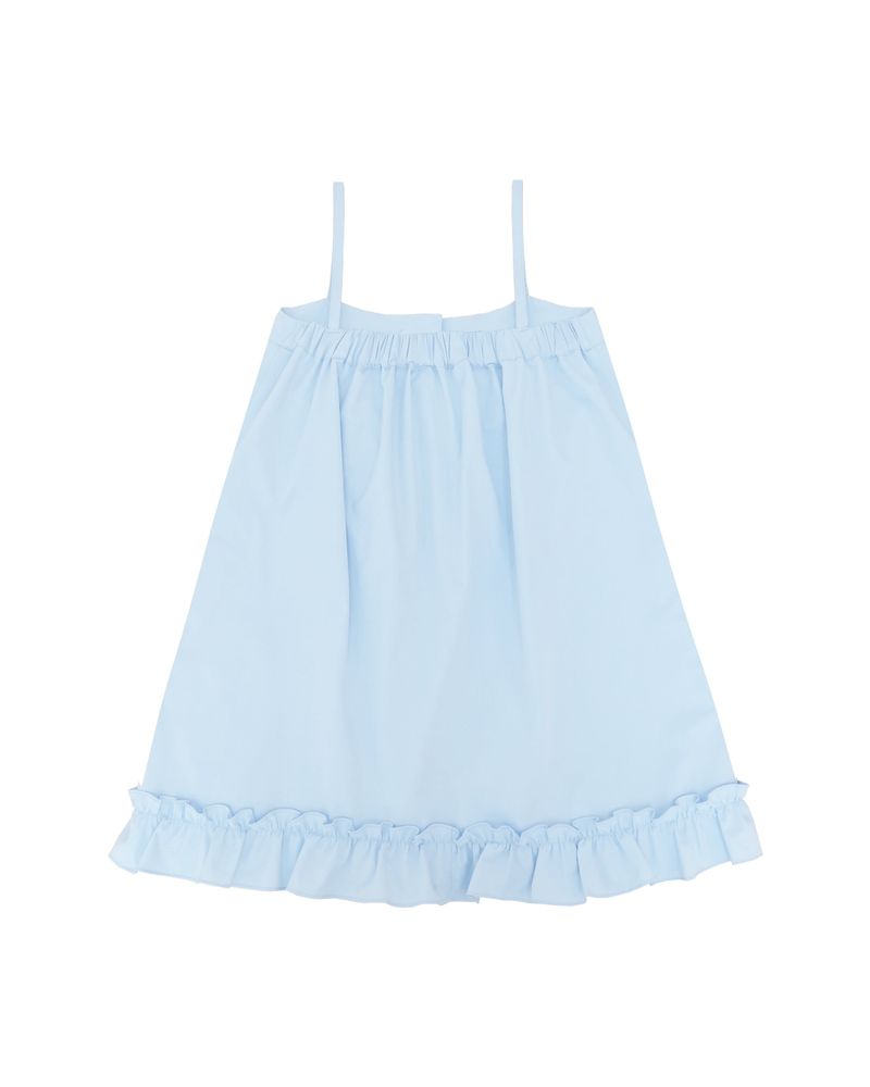 Button-up ruffle dress / sky blue
