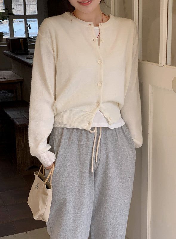 PN Basic Round Knit Cardigan (10color)