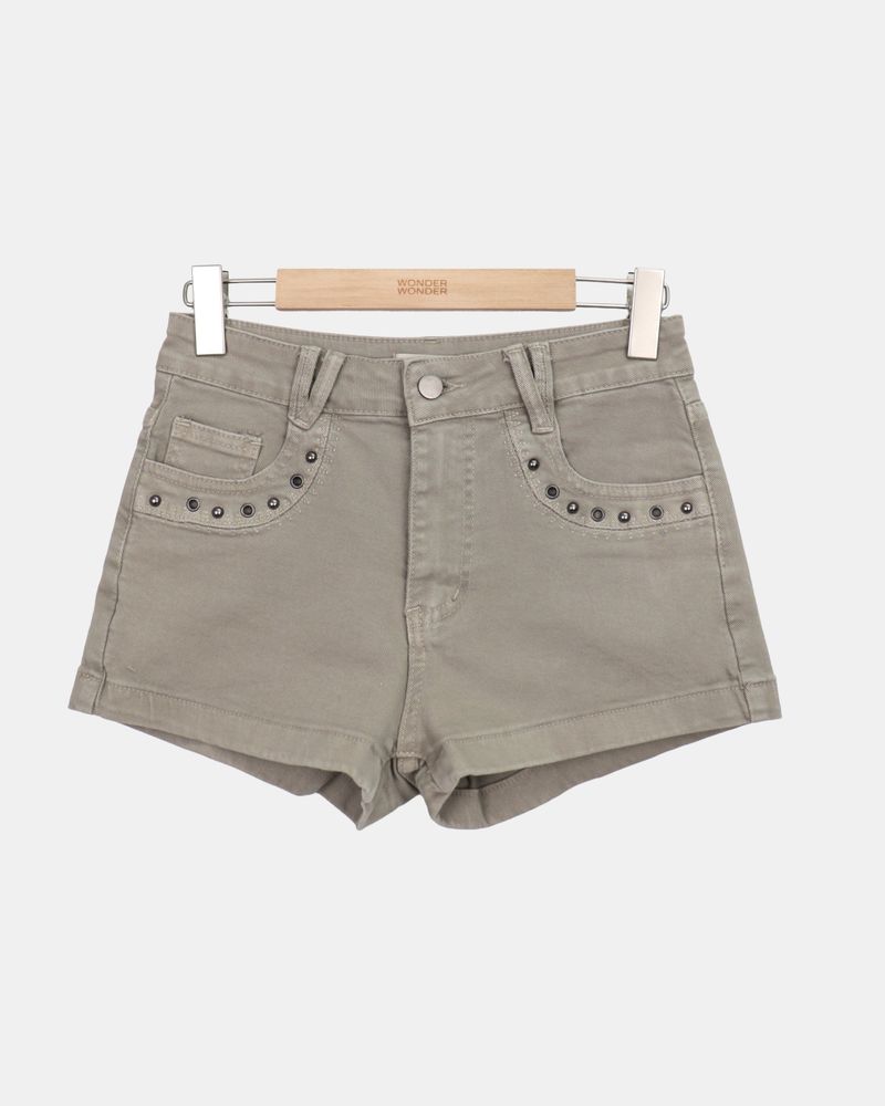 Qupen Washed Cotton Shorts