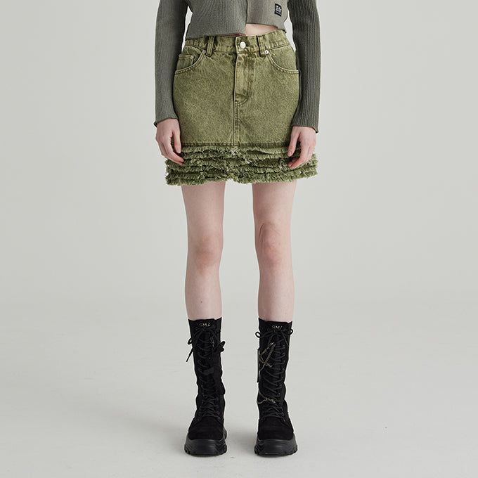 ANDTHEOTHER(アンドジアザー)の「KHAKI COLOR CANCAN SKIRT(Skirts)」