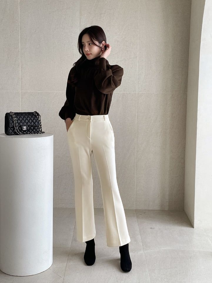 Colb Puff Shirring Button Polar Knit