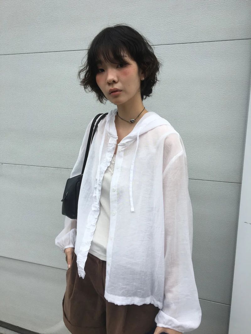 Amon Frill Hooded Blouse (2color)